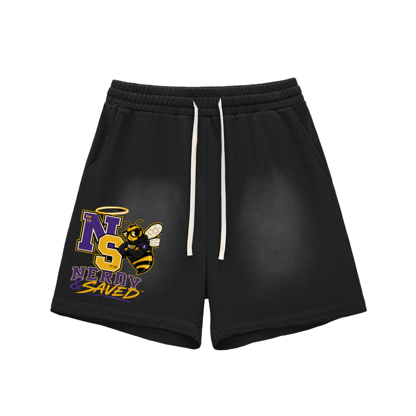 Sun Fade Raw Edge Cotton Shorts